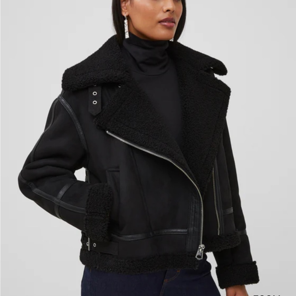 NWOT French Connection Faux Shearling Aviator Jacket